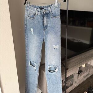 Tall PrettyLittleThing Light Blue High Rise Jeans